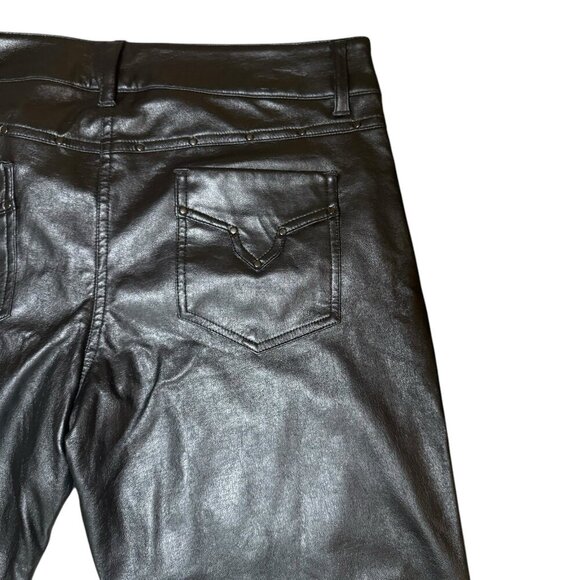 Lip‎ Service Vintage Y2K Black Pleather Goth Punk Biker Pants Womens Size 13 - Picture 5 of 11